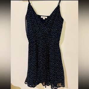 Francesca’s Navy Polka Dot Dress